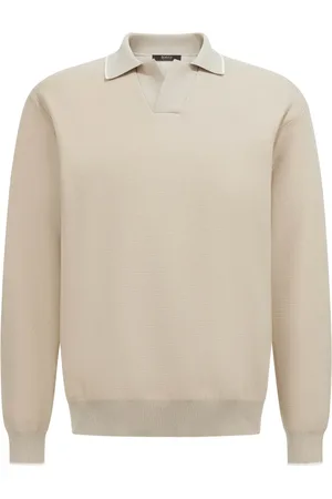 Boggi Milano Strik, Herre, , S, Bomuld, Strikket polo shirt med åben hals