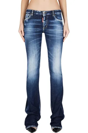 Dsquared2 Jeans, Dame, Blå, S, Bomuld, Flare Twiggy Dark Wash Jeans
