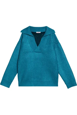 VALENTINO GARAVANI Strik, Herre, Blå, M, V-hals Top