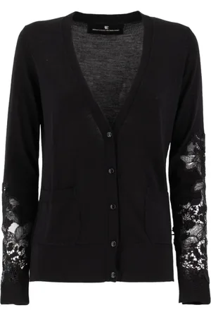ERMANNO SCERVINO Strik, Dame, Sort, S, Uld, Cardigan