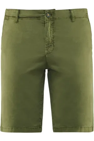 Bomboogie Shorts, Herre, Grøn, W40, Stretch Cotton Gabardine Slim Fit Chino Bermuda Shorts
