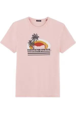 Eden Park Top, Herre, Lyserød, S, Bomuld, Trykt flamme T-shirt