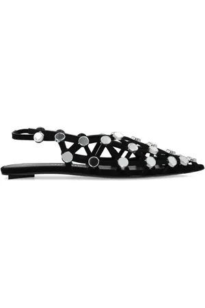 The Attico Sko, Dame, Sort, 40 EU, Læder, Grid openwork ballet flats