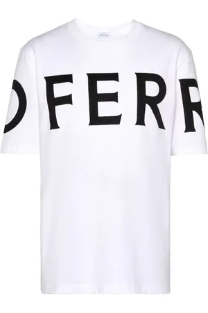 Salvatore Ferragamo Top, Herre, Hvid, M, Bomuld, Logo Print Hvide T-shirts og Poloer