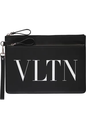 VALENTINO GARAVANI Taske, Herre, Sort, ONE SIZE, Læder, Flad læderpung med logo detalje