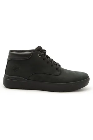 Timberland Sko, Herre, Sort, 45 EU, Læder, Sort Læderstøvle Moderne Design