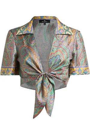 Etro Bluser & Skjorter, Dame, Flerfarvet, M, Multifarvet Paisley Print Silk Top