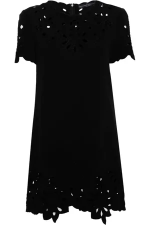 ERMANNO SCERVINO Kjole, Dame, Sort, XS, Tyl, Shift Style Kjole med Udskæringsdetaljer