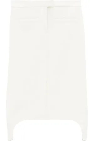 Courrèges Nederdel, Dame, Hvid, S, Uld, Twill Suspender Mini Skirt
