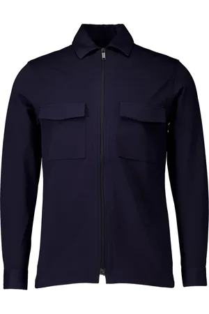 Genti Jakke, Herre, Blå, XL, Uld, Mørkeblå Overshirt Stilfuldt Model