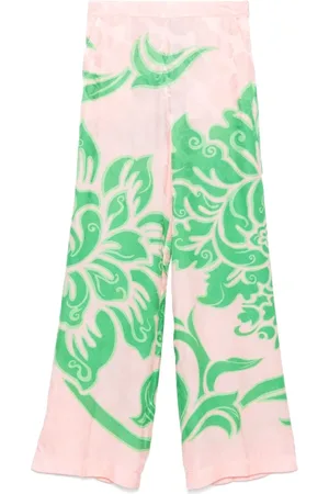 Etro Bukser, Dame, Flerfarvet, L, Pink Grønne Bukser