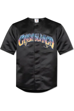 Casablanca Skjorte, Herre, Sort, L, Polyester, Skjorte med logo