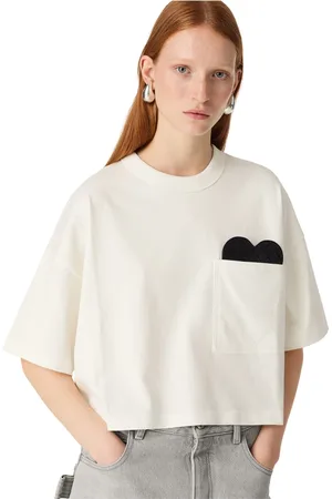 Bottega Veneta Top, Dame, Hvid, M, Bomuld, Cropped T-shirt