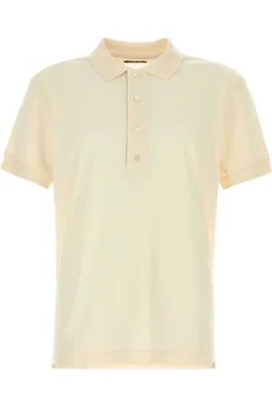 Tom Ford Top, Herre, , L, Bomuld, Ivory Bomuld Blandet Polo Skjorte