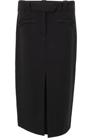 Tom Ford Nederdel, Dame, Sort, S, Uld, Sort uldnederdel med foran slids
