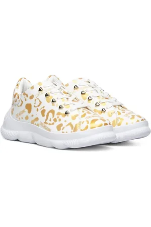 Moschino Sko, Dame, Hvid, 35 EU, Læder, Leo Love Plata Sneakers