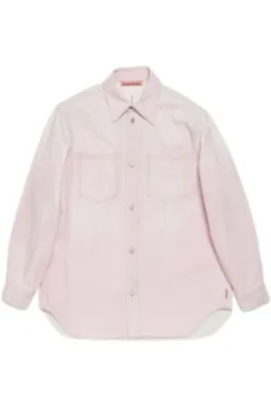 Acne Studios Skjorte, Herre, Lyserød, 2XS, Denim, Denim Button-Up Skjorte