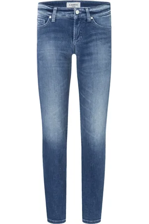Cambio Jeans, Dame, Blå, L, Denim, Blå Vask Denim Jeans Klassisk Pasform