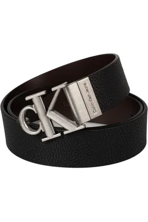 Calvin Klein Tilbehør, Herre, Sort, 90 CM, Uld, Vendbart firkantet og plade spænde bælte sæt