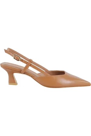 Stuart Weitzman Sko, Dame, Brun, 38 1/2 EU, Læder, Elegante Slingback Sandaler