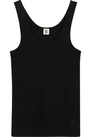 By Malene Birger Top, Dame, Sort, S, Bomuld, Sort Ribbet Tank Top Anisa
