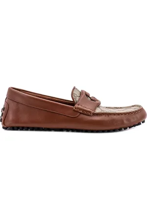 Gucci Sko, Herre, Brun, 39 EU, Læder, Læderloafers med GG-logo