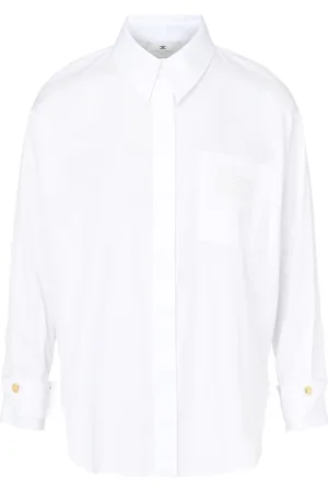 Elisabetta Franchi Bluser & Skjorter, Dame, Hvid, S, Bomuld, Camicia EF Bianca Skjorte