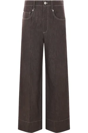 Brunello Cucinelli Jeans, Dame, Brun, 2XS, Bomuld, Flare Jeans