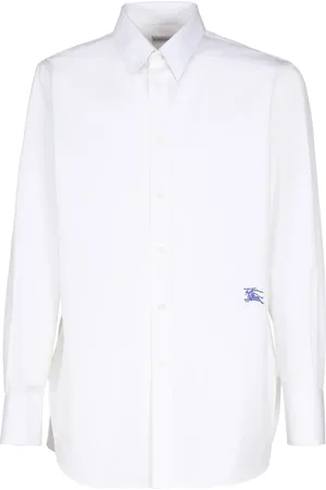 Burberry Skjorte, Herre, Hvid, L, Bomuld, Cotton Elastan Skjorte