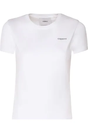 COPERNI Top, Dame, Hvid, S, Bomuld, Bomulds T-shirt med Rund Hals