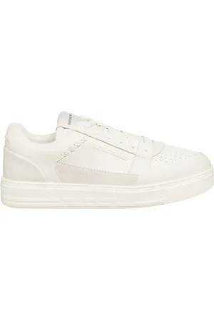 Emporio Armani Sko, Herre, Hvid, 40 EU, Læder, Logo Lettering Sneaker - Hvidt Læder