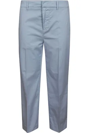 Dondup Bukser, Dame, Blå, W29, Bomuld, Slim Chino Cropped Bukser