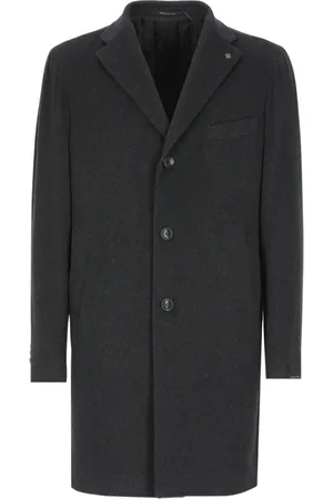 TAGLIATORE Frakke, Herre, Grå, 2XL, Uld, Enkeltknappet frakke
