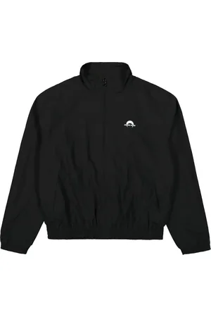 Marine Serre Jakke, Herre, Sort, L, Nylon, Nylon Track Jacket med halvmånebroderi