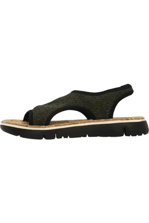 Camper Sko, Dame, Grøn, 37 EU, Polyester, Oruga Flat Sandaler