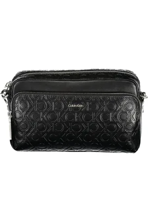 Calvin Klein Taske, Dame, Sort, ONE SIZE, Uld, Sort skuldertaske med lynlåslukning
