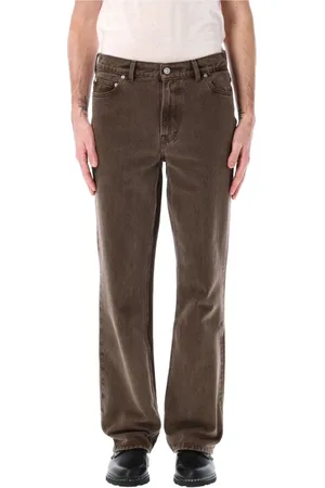 OUR LEGACY Jeans, Herre, Brun, W33, Denim, Højtaljet Straight Leg Denim Bukser