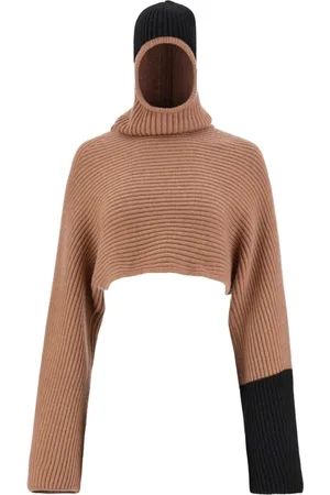 Salvatore Ferragamo Strik, Dame, , L, Uld, Colour-Block Ribstrikket Jumper