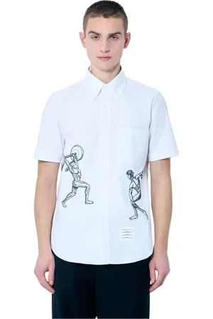 Thom Browne Skjorte, Herre, Hvid, S, Bomuld, Skjorte med broderede snore