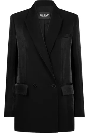 Dondup Jakke, Dame, Sort, M, Uld, Sort Uld Dobbeltradet Blazer