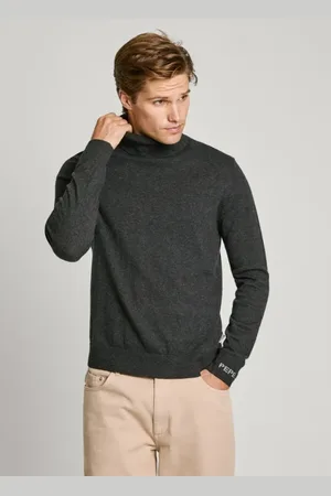 Pepe Jeans Strik, Herre, Grå, L, Bomuld, Regular Fit Høj Hals Sweater