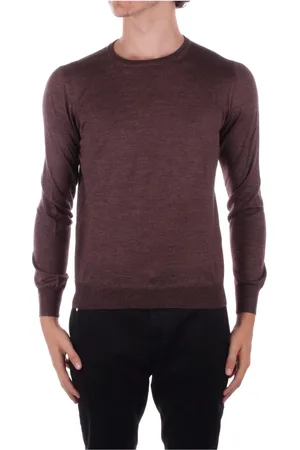 TAGLIATORE Strik, Herre, Brun, L, Uld, Brun Silkeuld Sweater