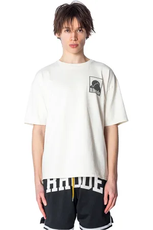 Rhude Top, Herre, Hvid, S, Bomuld, Vintage Moonlight Badge Tee i Hvid
