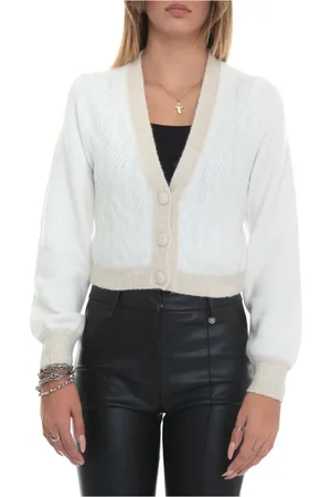 Liu Jo Strik, Dame, Hvid, S, Uld, Højkvalitets Dame Cardigan
