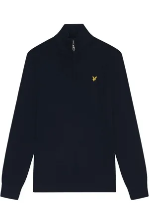 Lyle & Scott Strik, Herre, Blå, 3XL, Bomuld, Cotton Merino 1/4 Zip Jumper