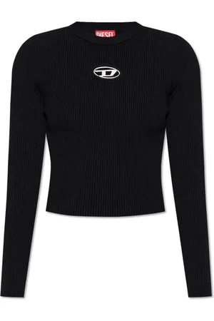 Diesel Strik, Dame, Sort, M, Polyester, Ribstrikket top