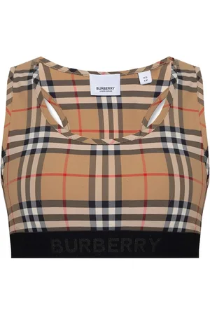 Burberry Sport, Dame, , S, Vintage Check-Print Sports-BH