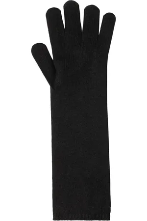 Max Mara Tilbehør, Dame, Sort, ONE SIZE, Cashmere, Sort Cashmere Strikkede Korte Handsker