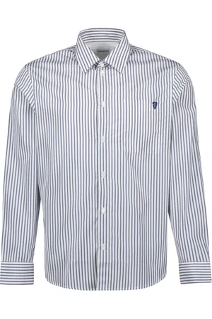 Burberry Skjorte, Herre, Blå, S, Bomuld, Stribet skjorte Spring-Summer 2025 kollektion