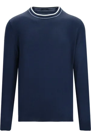 FAY Strik, Herre, Blå, L, Bomuld, Pullover Sweater